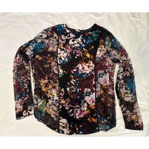 Who What Wear Women's Floral Long Sleeve Blouse Size M Multicolor